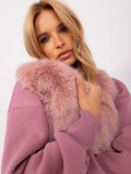Gilet in pelliccia rosa chiaro da donna