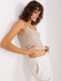 Completo beige a due pezzi con top