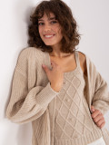 Completo beige a due pezzi con top