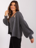 Completo grigio scuro con cardigan corto