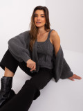Completo grigio scuro con cardigan corto