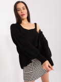 Crni pleteni set s puff rukavima