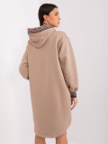 Abito in felpa beige asimmetrico