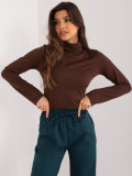Elegante blusa marrone con colletto
