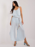 Pantaloni blu eleganti a vita alta