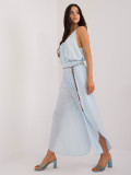 Pantaloni blu eleganti a vita alta