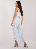 Pantaloni blu eleganti a vita alta