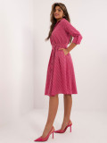 Rosa Vestito Midi con Maniche 3/4