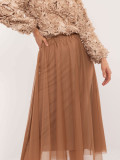 Gonna midi in tulle color camel