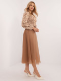 Gonna midi in tulle color camel