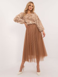 Gonna midi in tulle color camel