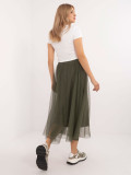 Gonna midi in tulle khaki