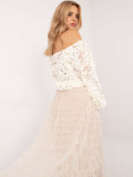 Gonna midi elegante beige