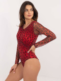 Elegantno crveno body s dugim rukavima