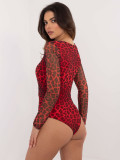 Elegantno crveno body s dugim rukavima