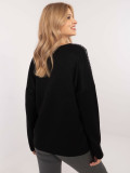 Pullover elegante nero con applicazione