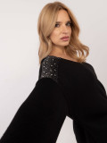 Pullover elegante nero con applicazione