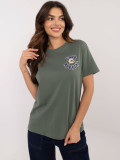 Blusa khaki elegante con maniche corte