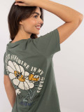 Blusa khaki elegante con maniche corte
