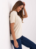 T-shirt beige a maniche corte