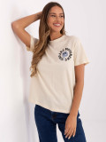 T-shirt beige a maniche corte