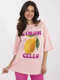 T-shirt elegante a maniche corte in rosa chiaro