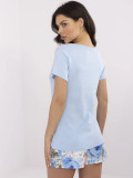 T-shirt blu elegante a maniche corte