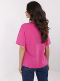 T-shirt elegante a maniche corte in rosa scuro