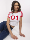 T-shirt bianca con stampa rossa