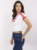 T-shirt bianca con stampa rossa