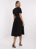 Abito elegante nero a campana