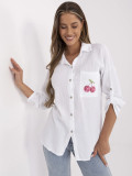Camicia bianca da donna con maniche lunghe
