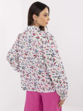 Elegante camicia bianca con motivo floreale