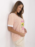Blusa arancione comoda con scollo a V