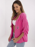 Camicia da donna con cappuccio in rosa scuro