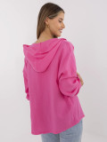 Camicia da donna con cappuccio in rosa scuro