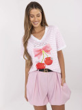 Blusa alla moda in rosa fluorescente