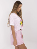 Blusa rosa elegante con scollo a V