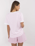 Blusa rosa elegante con scollo a V
