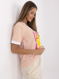 Blusa arancione comoda con scollatura a V