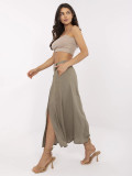 Elegantna midi suknja u khaki