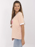 Blusa arancione comoda con scollo a V
