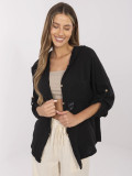 Camicia nera elegante con cappuccio