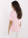 T-shirt elegante a maniche corte in rosa chiaro