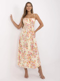 Abito midi floreale con spalline