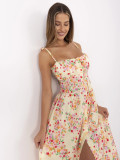 Abito midi floreale con spalline