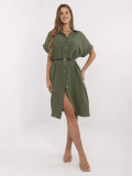 Abito khaki semplice con colletto