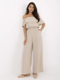 Tuta beige con volant