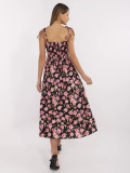 Abito midi floreale con spalline