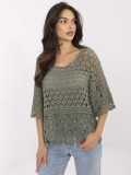 Stilizirana khaki bluzica s 3/4 rukavima